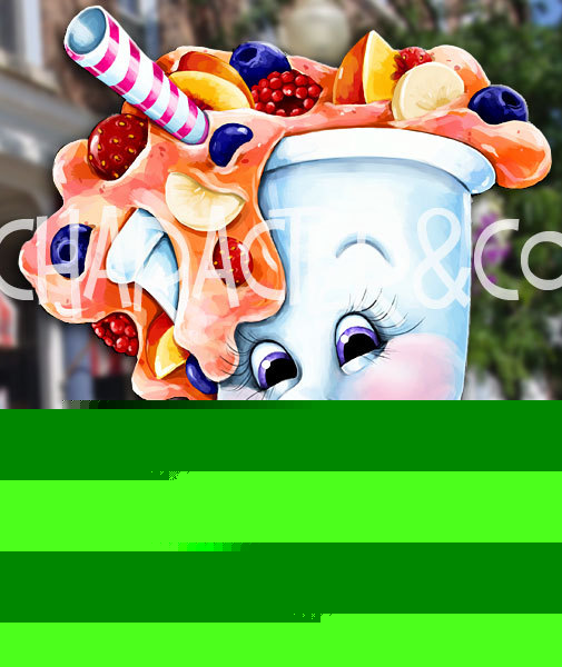 New large zany fruit smoothie wall art 48X38 