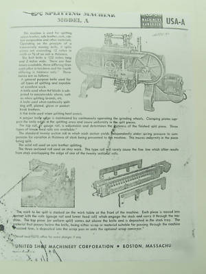 Usmc splitting machine model a leather splitter