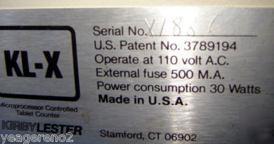 Kirby lester kl-x pill count machine -premium condition