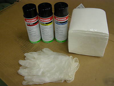 Magnaflux liquid penetrant crack detection kit