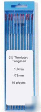 Ws 1.6MM tungsten electrodes thoriated 2% 10PCS dc tig 