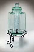 New glass octagon beverage dispenser,2 gal - 1111
