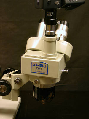 Meiji microscope emtr-2 trinocular 10X/30X nikon camera