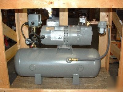 Welch 8170B-30 dry vane rotary vacuum pump & tank 