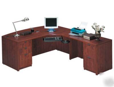 New 4PC l-shape executive office desk set, #ale-va-L3