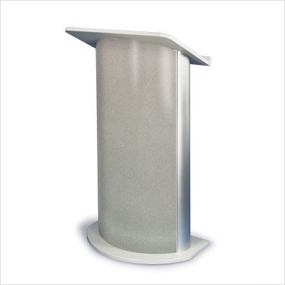 Gray granite lectern with satin anodized aluminum