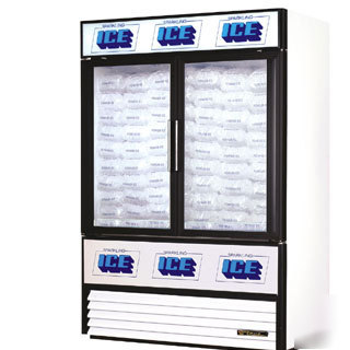 True gdim-49 ice merchandiser, bagged ice, 2 hinged swi