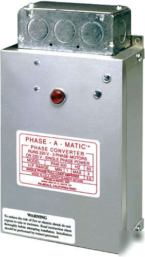 Phase-a-matic pam-1800HD static phase converter