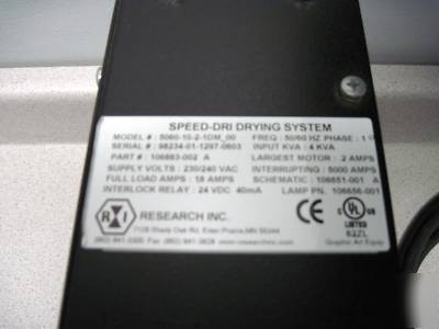 Research 5060 infrared dryer