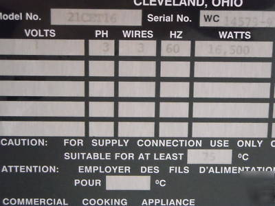 Cleveland 21CET16 steamcraft ultra 5 countertop electri