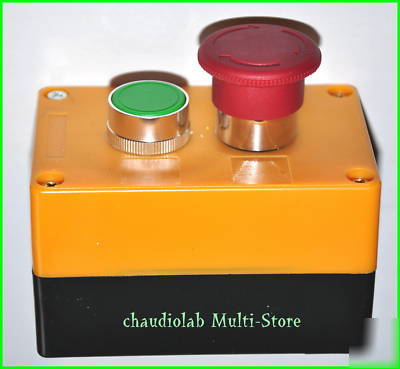 2X emergency stop & power pushbutton switches station