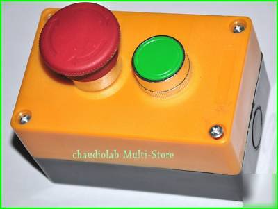 2X emergency stop & power pushbutton switches station