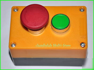 2X emergency stop & power pushbutton switches station