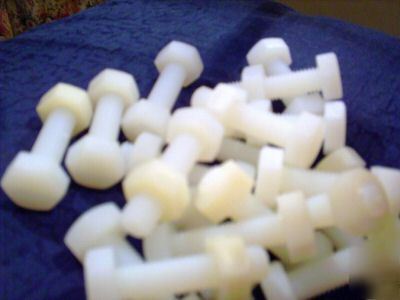 M10 plastic (nylon) nut + bolt set - 20 off free post 