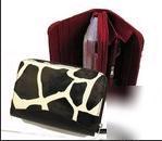 Giraffe print organizer - brown trim
