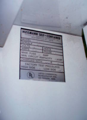 Hussmann glass two door cooler