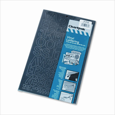 Press-on vinyl uppercase letters/numbers, 1 high, black