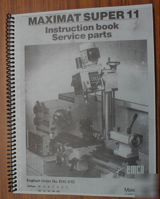 ++emco maximat super 11 instruction & service manual++
