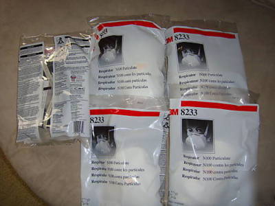 New respirator 3M 8233 N100 particulate mask qty.5 fre