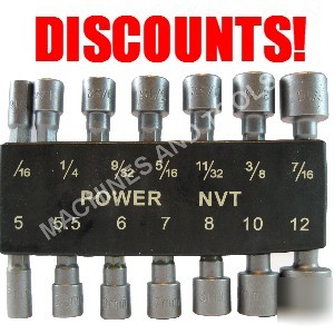 14 pc power hex nut driver set sae metric free shipping