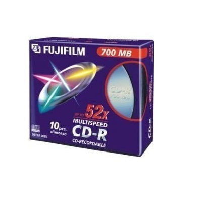 10 fuji 52X cd-r slim jewel case pack