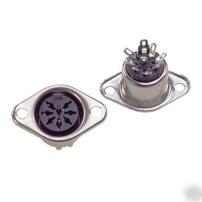 8 pin female din plug panel mount solder type