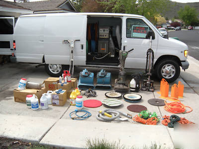 Carpet cleaning machine and ford E350 van