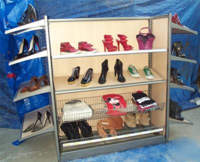 One lot of 8 versatile double sided gondola shelving