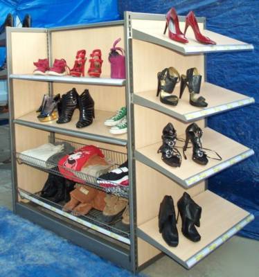 One lot of 8 versatile double sided gondola shelving