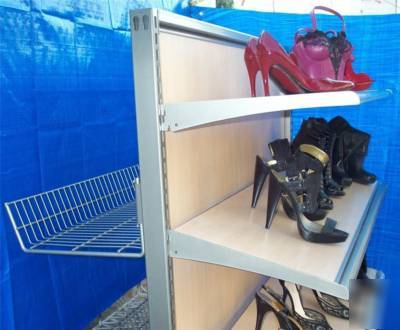 One lot of 8 versatile double sided gondola shelving