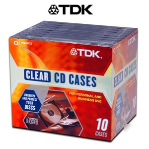 Tdk clear jewel cd cases (10-pack)