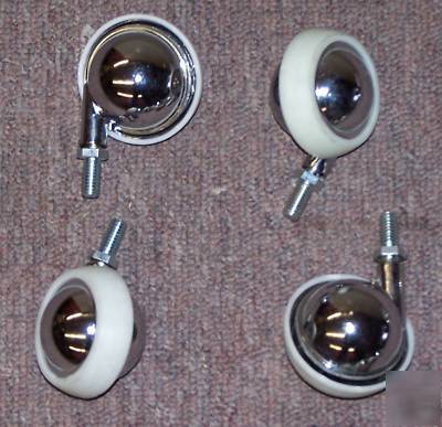 (4) CTM70 chrome heavyweight swivel casters 2-1/2