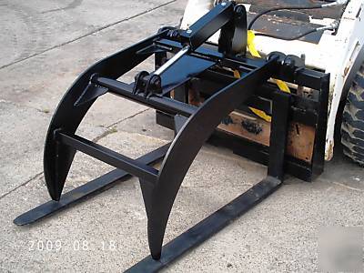 Pallet fork / log grapple skid steer attachment bobcat