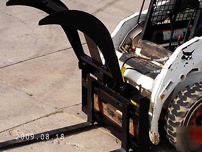 Pallet fork / log grapple skid steer attachment bobcat