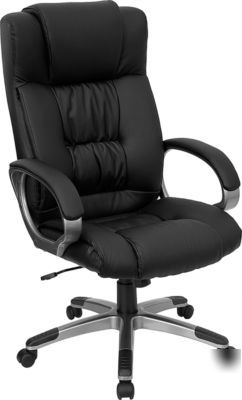 Office chair black leather executive free shipping