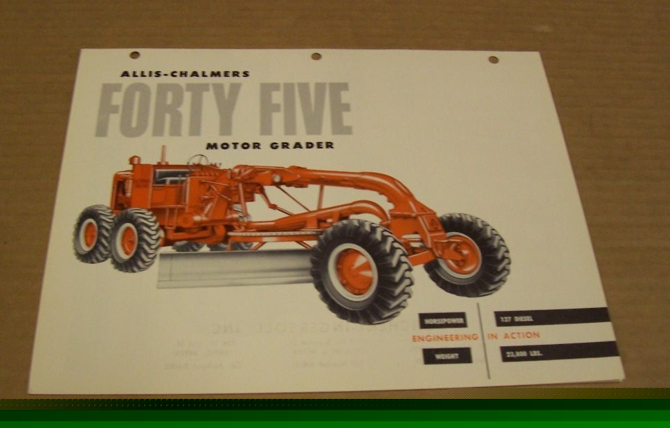 Allis chalmers 1959 45 motor grader sales brochure 