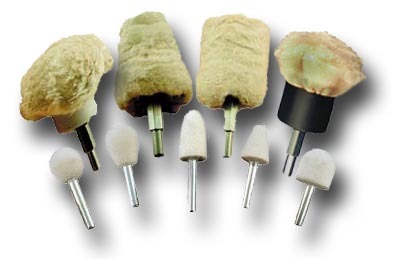 9 pc. specialty buffs & felt cotton polishing bobs