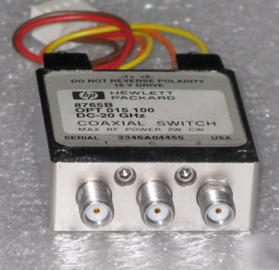Hp/agilent 8765B coaxial switch dc-20GHZ 2W maximum rf