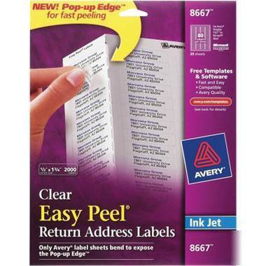 Avery clear printer return address mailing 8667 labels