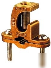 Direct burial ground lay-in rebar clamp, 8 - 4/0 