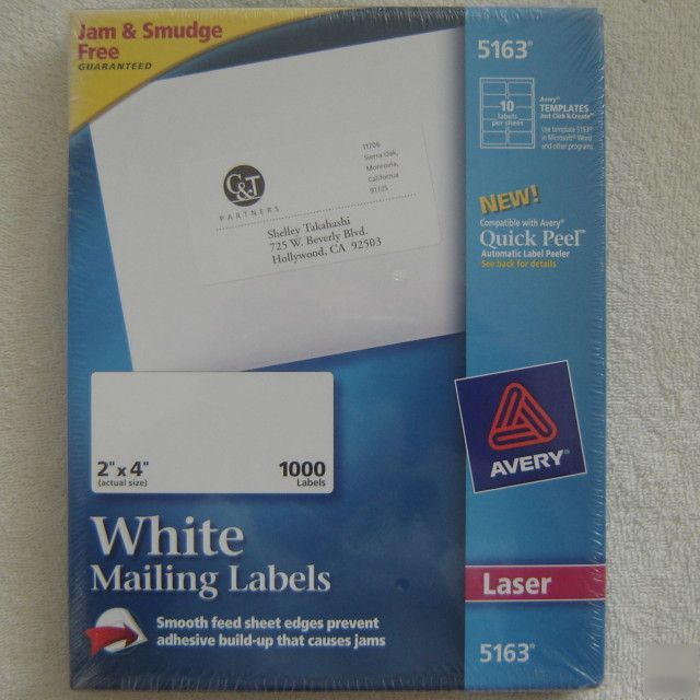 Avery 5163 white laser mailing labels 2