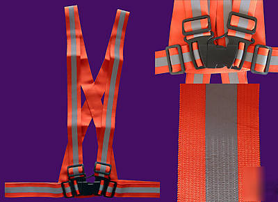 Fluorescent reflective high visibility harness belt - o