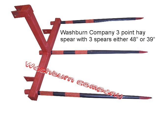 Hay bale mover carrier large square 3 pt 3 tine 39