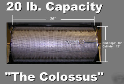 20 lb. capacity 100% stainless peanut roaster bbq drum