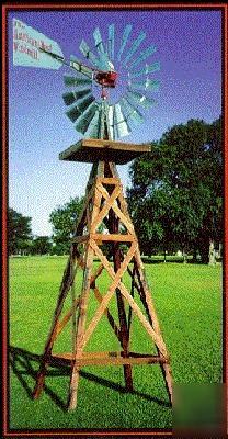 Windmill with wood tower, 6FT x-702 water pumping mill