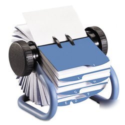 New colored open rotary business card file holds 400...