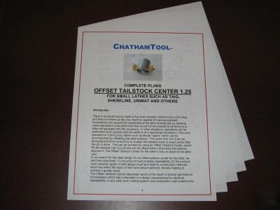 Plans-offset center fits mini lathe-atlas-myford